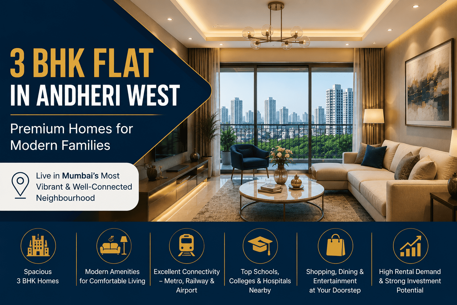 3 BHK Flat in Andheri W​e⁠st