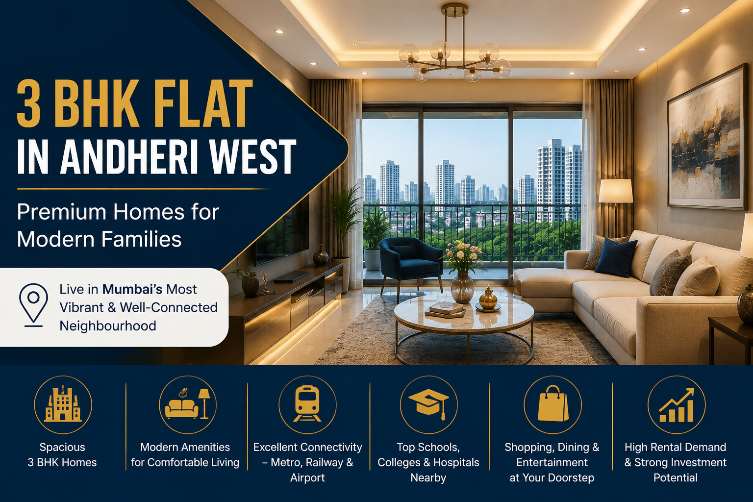 3 BHK Flat in Andheri W​e⁠st